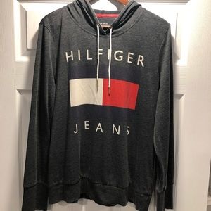 Tommy Hilfiger Jeans Sweater Hoodie Grey White Red
